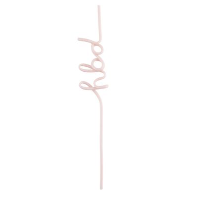 Reusable Drinking Straw, BPA Free Plastic Shaped Word Party Supplies Drink Celebration Decoration, 11 Inches (HBD)