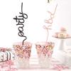 Reusable Drinking Straw, BPA Free Plastic Shaped Word Party Supplies Drink Celebration Decoration, 11 Inches (HBD) view 3