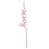 Reusable Drinking Straw, BPA Free Plastic Shaped Word Party Supplies Drink Celebration Decoration, 11 Inches (Love) view 1