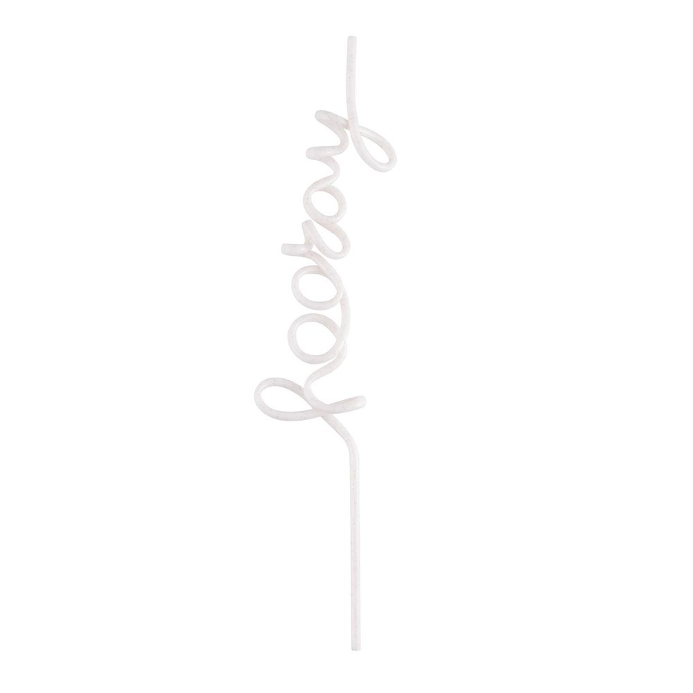 Santa Barbara Design Studio Reusable Straws BPA Free Plastic Shaped Word Straw, 1-Count (11 Inches Tall), Hooray