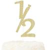 LOVENJOY 6 Months Cake Topper Gold Glitter Half Year Old 1/2 Baby Birthday Decoration view 1