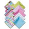 10 Pack Cute Geo-Design Multicolor Microfiber Cleaning Cloths for Cleaning Lenses, Eyeglasses, Sunglasses and Cell Phone, Beautifully Designed in Pastel Colors Blue, Pink, Green and White Cloth Wipes. view 1