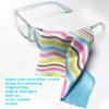 10 Pack Cute Geo-Design Multicolor Microfiber Cleaning Cloths for Cleaning Lenses, Eyeglasses, Sunglasses and Cell Phone, Beautifully Designed in Pastel Colors Blue, Pink, Green and White Cloth Wipes. view 2