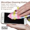 10 Pack Cute Geo-Design Multicolor Microfiber Cleaning Cloths for Cleaning Lenses, Eyeglasses, Sunglasses and Cell Phone, Beautifully Designed in Pastel Colors Blue, Pink, Green and White Cloth Wipes. view 4