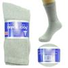 6 Pairs Gray Diabetic Crew Socks Circulatory Health Cotton Loose Fit Top (9-11 (Shoe size 4-10)) view 2