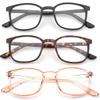 3 Pairs Men Women Keyhole Reading Glasses Readers Classic Fashion Retro Vintage Eyewear (Black, Tortoise, Pink, 2.50) view 2
