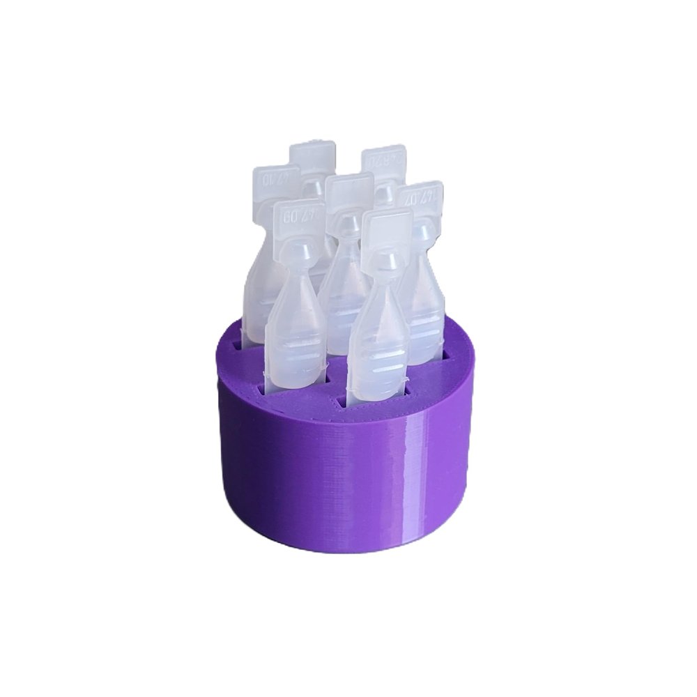 Znet3D round Eye Drop Vial Stand  Convenient, Upright Storage for Seven Vials  keep track of your daily usage. (Purple)
