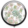 Beautiful Succulent Pill Box/Pill Case-Round Pill Box/Case- Three-Compartment Pill Box/Pill Case view 1
