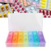 2pcs 21 Slot, Weekly Travel Organizer Portable 3 Times a Day Dispenser Pills Storage Container Case Tablet Box Dispenser Case Planner view 1