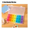2pcs 21 Slot, Weekly Travel Organizer Portable 3 Times a Day Dispenser Pills Storage Container Case Tablet Box Dispenser Case Planner view 4