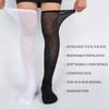 Athlemo Non-Binding Over the Knee Diabetic Socks for Men, 4 Pairs Circulatory Socks with Cushion Sole(Black&White, 9-11) view 2