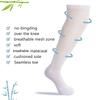 Athlemo Non-Binding Over the Knee Diabetic Socks for Men, 4 Pairs Circulatory Socks with Cushion Sole(Black&White, 9-11) view 3