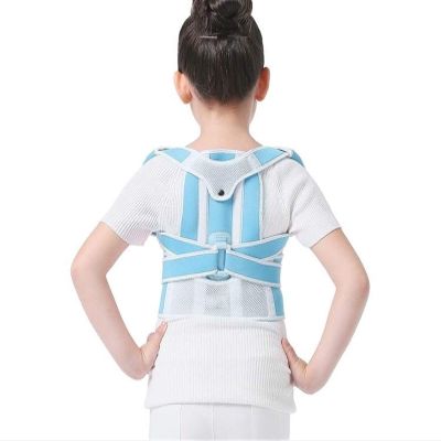 DSMYYXGS Kids Humpback Correction Belt Posture Corrector Shoulder Spine Back Brace Support Belt Corset for Kid Children Girl Boy Students (Color : Blue, Size : Medium)