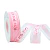 1 Inch Pink Chiffon Valentines Ribbon, Just for You Ribbon for Gift Wrapping, Holiday Party, Wedding Decorations, 22 Yards Gift Ribbon for Balloons, Sewing, and Floral DIY Decor view 1