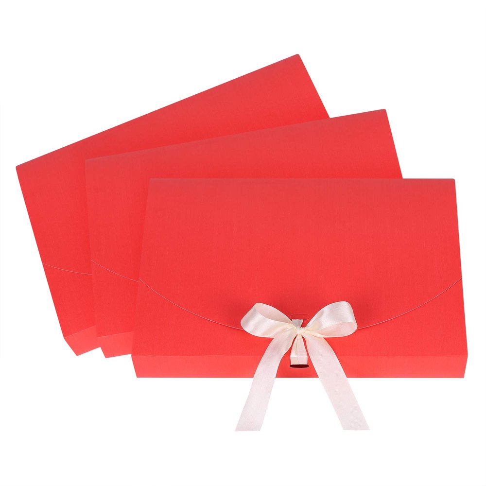 10Pcs Rectangle Presents Boxes Paperboard Present Packaging Box with Ribbon Bowknot Bracelet Necklace Shirt Lingerie Wrapping Box for Valentine Day Birthday Wedding Anniversary Bridal Shower Party