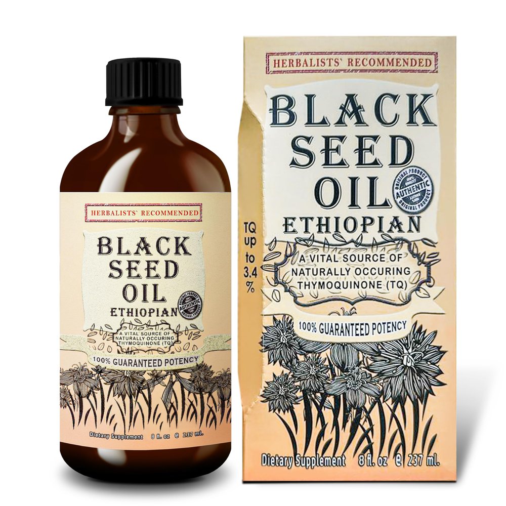 Ethiopian Black Seed Oil 8 oz - Cold Pressed Ethiopian Black Cumin Nigella Sativa, 3X Thymoquinone, 100% Pure Liquid in Glass Bottle - Supports Immune, Hair, and Skin Health