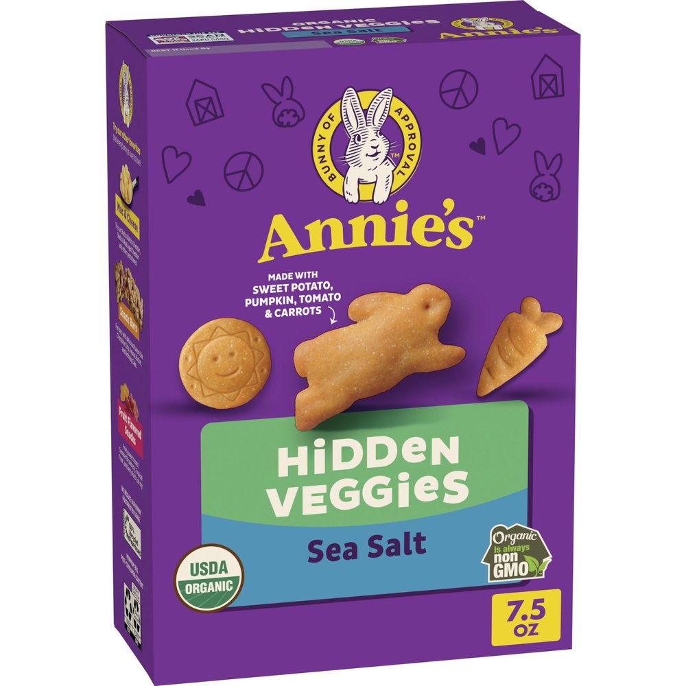 Annie's Organic, Hidden Veggie, Sea Salty Crackers 7.5 oz