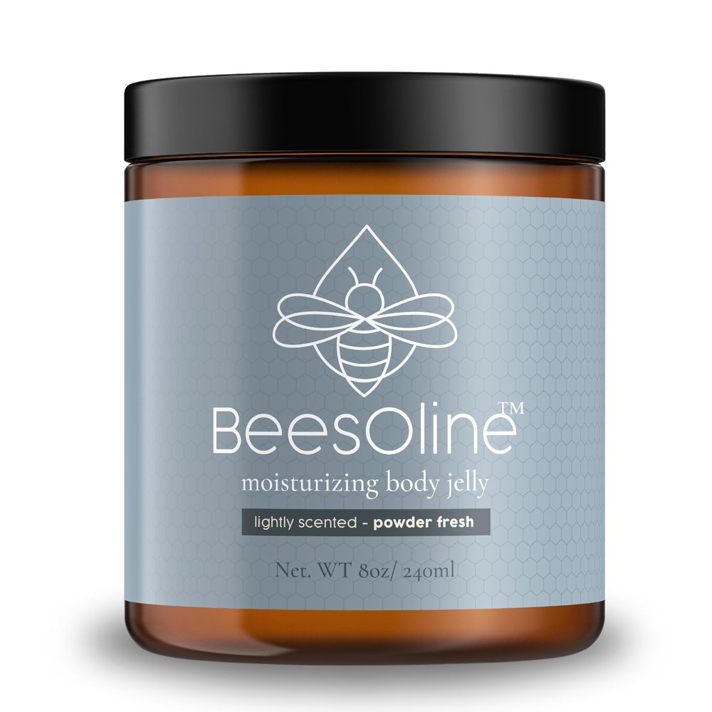 BeesOline Multi-Purpose Organic Moisturizer Powder Fresh Scent-PETROLEUM FREE, Soothes dry cracked itchy skin, protectant beeswax, promotes healing, reduces stretch marks,1-8oz jar