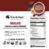 MACAO COCOA & MACA/TE HE DE AMAR. NET WT 5.3 oz (150g) - 38 cups. Cocoa, Maca, Cinnamon, Vanilla. 100% natural, pure, powdered, does not contain dairy bases, does not contain sugar. view 3