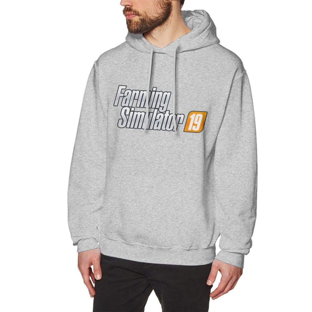 Farming Game Simulator Mens Ultimate Cotton Fashion Casual Pullover Hoodie Sweatshirt Gray