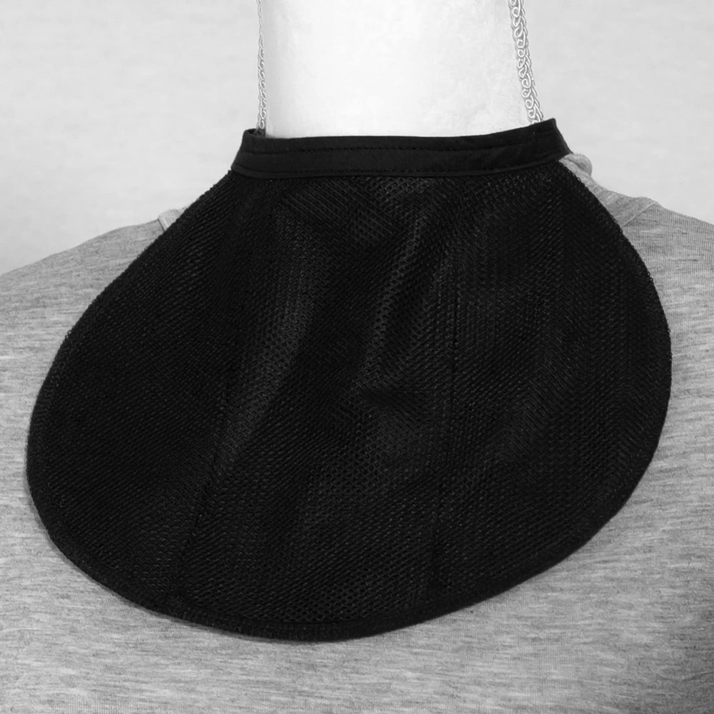 Romet Blouse-Neck Stoma Cover (Black, 16 Inch Neck Diameter).Secure Neck Closure with Easy to use Tuck-Lock