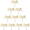 10pcs Happy Mothers Day Cake Toppers Acrylic Cake Picks for Mothers Day Birthday Cake Decoration - Golden view 1