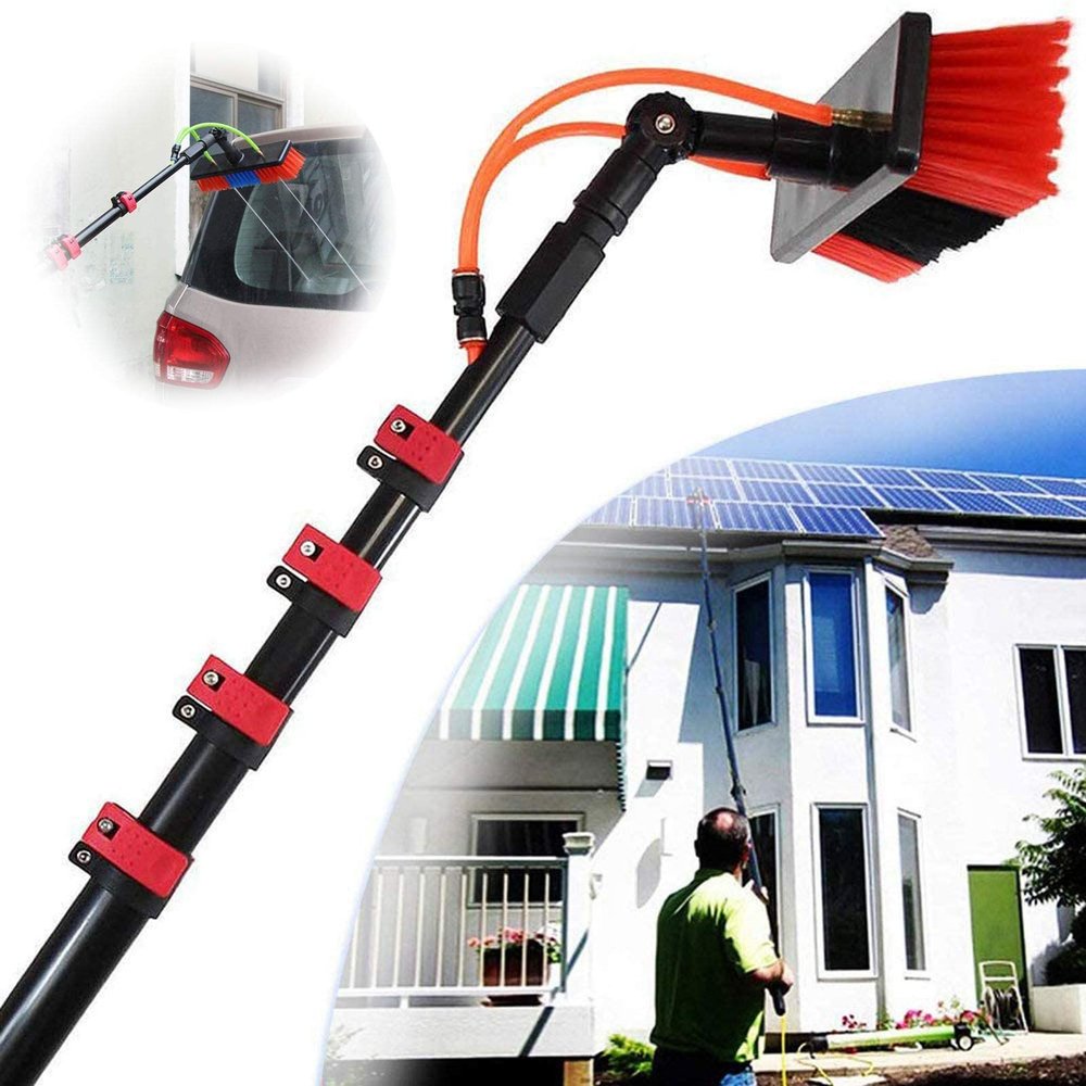GBHJJ 3.6-11M Water Fed Pole Kit, Photovoltaic Panel Cleaning Equipment Carbon Alloy Material Water Fed Telescopic Brush, for Window Cleaning, Trucks Cleaning System & Washing Tool,30FT/9M