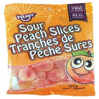 Huer Sour Peach Slices Gummy Candy, 120g/4.2 oz