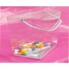 Durapak Supplies 48 PCS 5.5(W) x4(D) x7.5(H) Rope Handle w/Silver Card Bottom, Clear Plastic PVC Boxes for Party Favor Wedding Favor, retail products packaging and display view 1