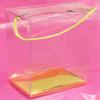 Durapak Supplies 48 PCS 5.5(W) x4(D) x7.5(H) Rope Handle w/Golden Card Bottom, Clear Plastic PVC Boxes for Party Favor Wedding Favor, retail products packaging and display view 2