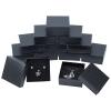 NBEADS 12 Pcs Cardboard Jewelry Box Square Paper Gift Case for Pendants Necklaces Bracelet Gift Packaging Shipping with Sponge Fill, Black view 1