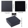 NBEADS 12 Pcs Cardboard Jewelry Box Square Paper Gift Case for Pendants Necklaces Bracelet Gift Packaging Shipping with Sponge Fill, Black view 2