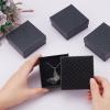 NBEADS 12 Pcs Cardboard Jewelry Box Square Paper Gift Case for Pendants Necklaces Bracelet Gift Packaging Shipping with Sponge Fill, Black view 4
