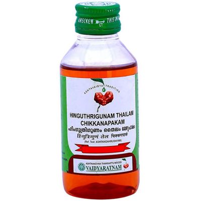 Vaidyaratnam Hinguthigunam Thailam Chikkanapakam 100 ml (Pack Of 3) Ayurvedic herbal products, Ayurvedic Organic products, Vaidyaratnam Products
