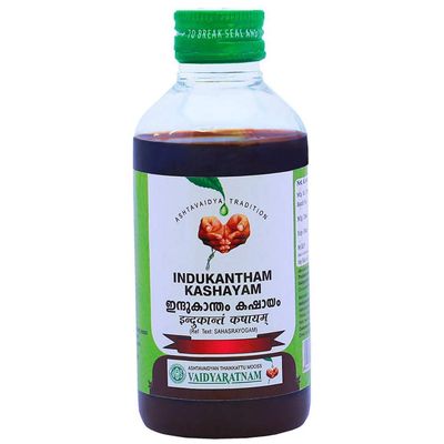 Vaidyaratnam Indukantham Kashayam 200 ml (Pack Of 3) Ayurvedic herbal products, Ayurvedic Organic products, Vaidyaratnam Products