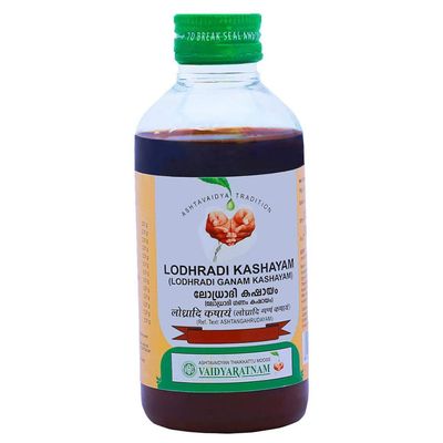 Vaidyaratnam Lodhradi Kashayam (Lodhradi Ganam Kashayam) 200 ml (Pack Of 3) Ayurvedic herbal products, Ayurvedic Organic products, Vaidyaratnam Products