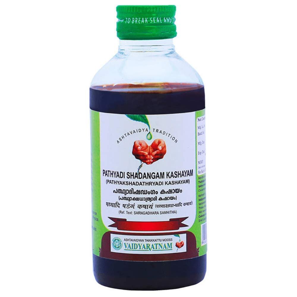 Vaidyaratnam Pathyadi Shadangam Kashayam 200 ml (Pack Of 3) Ayurvedic herbal products, Ayurvedic Organic products, Vaidyaratnam Products