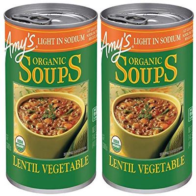 Amy's Organic Lentil Vegetable Soup, Light in Sodium, 2 Count
