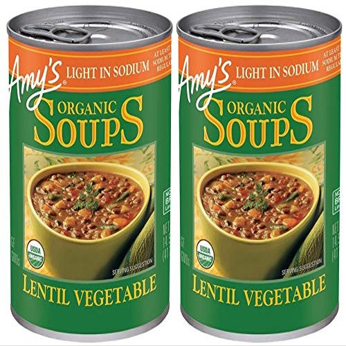 Amy's Organic Lentil Vegetable Soup, Light in Sodium, 2 Count