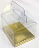 Durapak Supplies 192 PCS 4(W) x3(D) x2.5(H) Gable Handle w/Golden Card Bottom, Clear Plastic PVC Boxes for Party Favor Wedding Favor, retail products packaging and display view 4