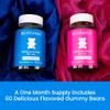 BEARVANA Top & Peach Support Combo Pack Multivitamin Gummies for Women | Includes Herbal Extracts & Essential Vitamins | Berry Flavor | 2-Pack (120 Gummies) view 2