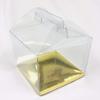 Durapak Supplies 144 PCS 4(W) x4(D) x4.5(H) Gable Handle w/Golden Card Bottom, Clear Plastic PVC Boxes for Party Favor Wedding Favor, retail products packaging and display view 1