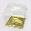 Durapak Supplies 144 PCS 4(W) x4(D) x4.5(H) Gable Handle w/Golden Card Bottom, Clear Plastic PVC Boxes for Party Favor Wedding Favor, retail products packaging and display view 2