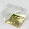 Durapak Supplies 144 PCS 4(W) x4(D) x4.5(H) Gable Handle w/Golden Card Bottom, Clear Plastic PVC Boxes for Party Favor Wedding Favor, retail products packaging and display view 3