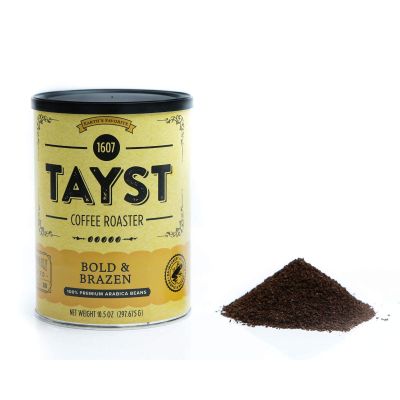 Tayst Ground Coffee Cans, Bold and Brazen Gourmet Dark Roast, Fresh Ground Drip Coffee, Rich Flavor, Earth friendly Packaging, Rain Forest Alliance Approved