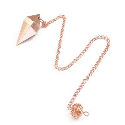 12 Facet Cone Shape Copper Metal Dowsing Divination Pendulum.