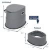 Portable Toilet Folding Plastic Toilet Potty for Pregnant Woman Elder Patient Adult Indoor Outdoor Travel Toilet with Bucket & Paper Holder - 200LBS Capacity (Gray)) view 3