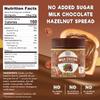 ChocZero Milk Chocolate Hazelnut Spread - No Added Sugar, Keto Friendly Low-Carb Chocolate Hazelnut Dessert & Bread Topping, Gluten Free, High Fiber, 12 oz Jar view 2