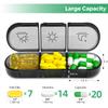 PULIV Weekly Pill Organizer 3 Times a Day, Portable Travel Pill Box 7 Day with Large Pill Containers, Light-Proof Pill Case for Vitamins, Medication, Supplements and Fish Oils (Black) view 2