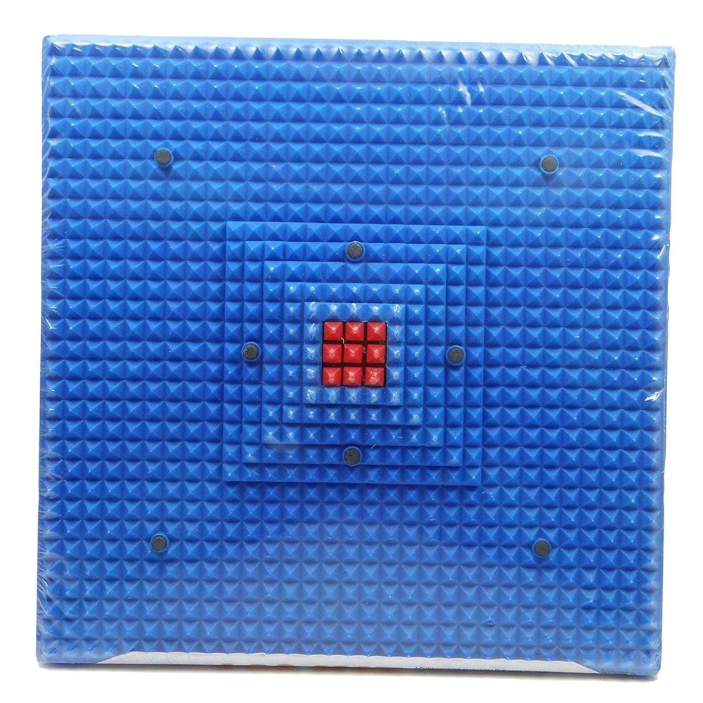 MODERN INDIAN ART Acupressure Reflexology Magnetic Pyramidal Therapy Energy Pain Relief Power Foot Health Deluxe Mats, Blue, 12.1 x 12 x 1.3 cm